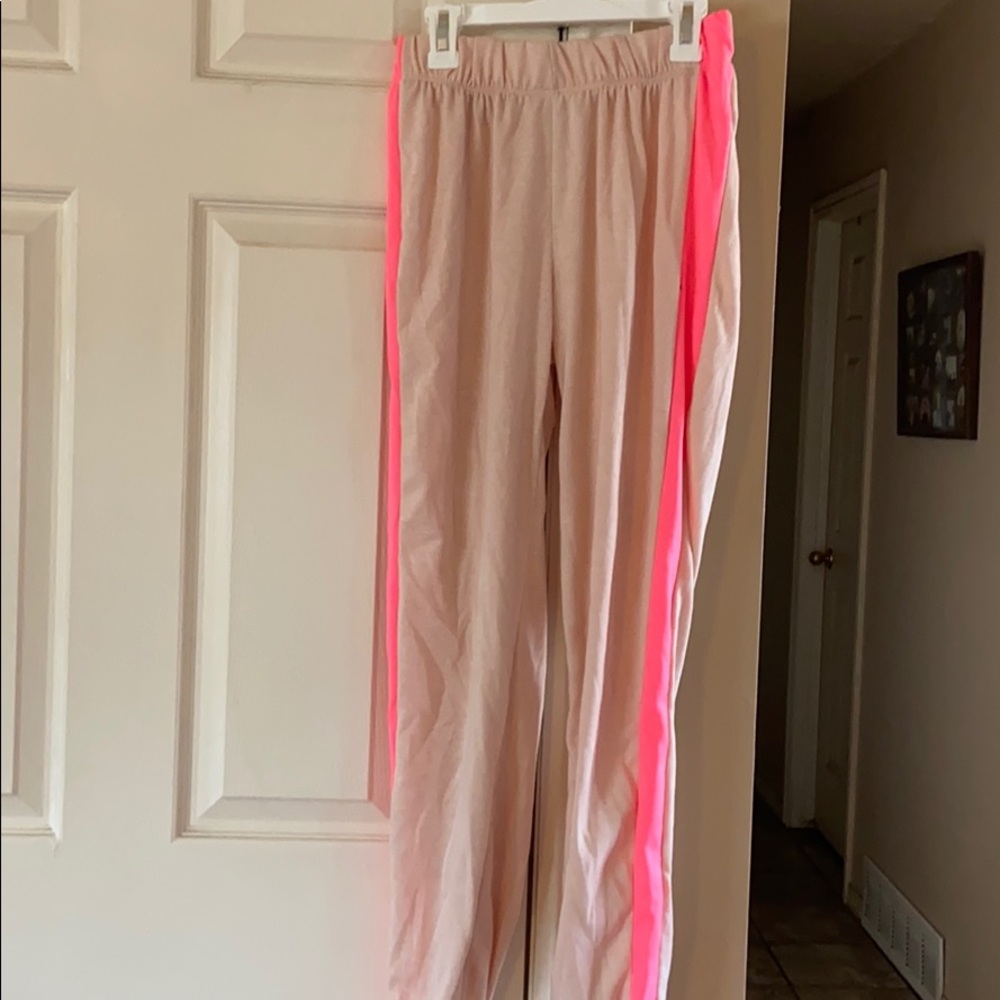 Pink stripe sweat pants